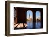 Tourists viewing the Plaza de Espana in Parque de Maria Luisa at night, Seville, Andalucia, Spain-Karen Deakin-Framed Photographic Print