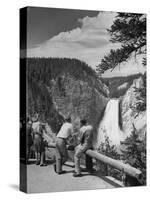 Tourists Viewing Waterfall in Yellowstone National Park-Alfred Eisenstaedt-Stretched Canvas