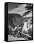 Tourists Viewing Waterfall in Yellowstone National Park-Alfred Eisenstaedt-Framed Stretched Canvas