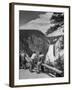 Tourists Viewing Waterfall in Yellowstone National Park-Alfred Eisenstaedt-Framed Photographic Print