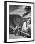 Tourists Viewing Waterfall in Yellowstone National Park-Alfred Eisenstaedt-Framed Photographic Print