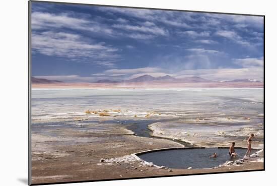 Tourists Visiting Laguna Polques Hot Springs-Kim Walker-Mounted Photographic Print