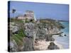 Tourists Visiting the Mayan Ruins of Tulum, Yucatan Peninsula, Mexico, North America-Miller John-Stretched Canvas