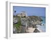 Tourists Visiting the Mayan Ruins of Tulum, Yucatan Peninsula, Mexico, North America-Miller John-Framed Photographic Print