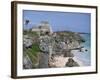 Tourists Visiting the Mayan Ruins of Tulum, Yucatan Peninsula, Mexico, North America-Miller John-Framed Photographic Print