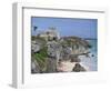 Tourists Visiting the Mayan Ruins of Tulum, Yucatan Peninsula, Mexico, North America-Miller John-Framed Photographic Print