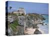 Tourists Visiting the Mayan Ruins of Tulum, Yucatan Peninsula, Mexico, North America-Miller John-Stretched Canvas