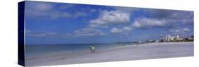 Tourists Walking on the Beach, Crescent Beach, Gulf of Mexico, Siesta Key, Florida, USA-null-Stretched Canvas