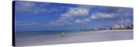 Tourists Walking on the Beach, Crescent Beach, Gulf of Mexico, Siesta Key, Florida, USA-null-Stretched Canvas