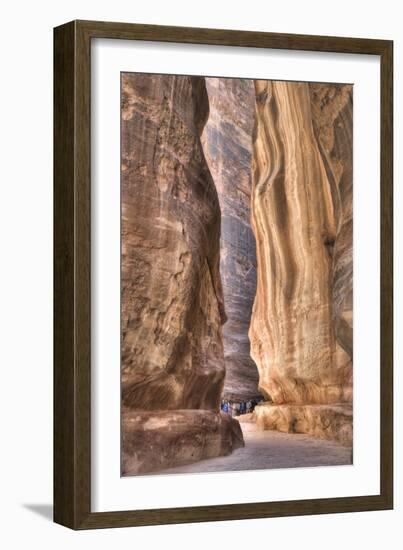 Tourists Walking Through the Siq, Petra, Jordan, Middle East-Richard Maschmeyer-Framed Photographic Print