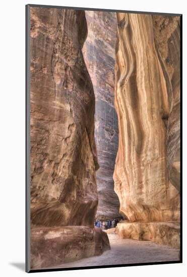 Tourists Walking Through the Siq, Petra, Jordan, Middle East-Richard Maschmeyer-Mounted Photographic Print