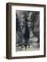 Tourists walking through the Siq, Petra, Wadi Musa, Jordan-null-Framed Photographic Print