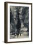 Tourists walking through the Siq, Petra, Wadi Musa, Jordan-null-Framed Photographic Print