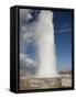 Tourists Watch Strokkur Geyser Erupting, Geysir, Iceland-Don Grall-Framed Stretched Canvas