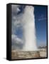 Tourists Watch Strokkur Geyser Erupting, Geysir, Iceland-Don Grall-Framed Stretched Canvas