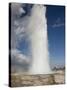 Tourists Watch Strokkur Geyser Erupting, Geysir, Iceland-Don Grall-Stretched Canvas