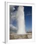 Tourists Watch Strokkur Geyser Erupting, Geysir, Iceland-Don Grall-Framed Photographic Print