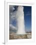 Tourists Watch Strokkur Geyser Erupting, Geysir, Iceland-Don Grall-Framed Photographic Print