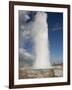 Tourists Watch Strokkur Geyser Erupting, Geysir, Iceland-Don Grall-Framed Photographic Print