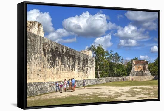 Tourists with Guide, the Grand Ball Courrt (Gran Juego De Pelota), Chichen Itza-Richard Maschmeyer-Framed Stretched Canvas