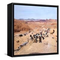 Tournage du film Les Professionnels THE PROFESSIONALS by Richard Brooks, 1966 (photo)-null-Framed Stretched Canvas