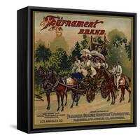 Tournament Brand - Pasadena, California - Citrus Crate Label-Lantern Press-Framed Stretched Canvas