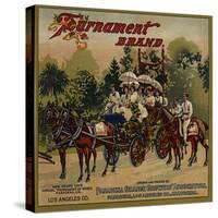 Tournament Brand - Pasadena, California - Citrus Crate Label-Lantern Press-Stretched Canvas