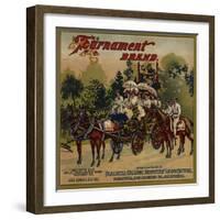 Tournament Brand - Pasadena, California - Citrus Crate Label-Lantern Press-Framed Art Print