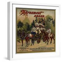 Tournament Brand - Pasadena, California - Citrus Crate Label-Lantern Press-Framed Art Print