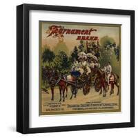 Tournament Brand - Pasadena, California - Citrus Crate Label-Lantern Press-Framed Art Print