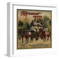 Tournament Brand - Pasadena, California - Citrus Crate Label-Lantern Press-Framed Art Print