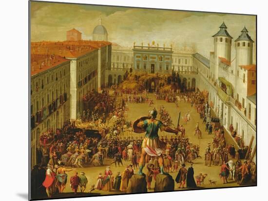 Tournament in Piazza Castello in Honour of the Wedding of Victor Amadeus I and Christine of France-Antonio Tempesta-Mounted Giclee Print