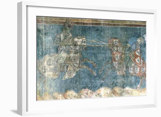 Tournament Scenes Dedicated to Charles of Anjou, 1292, Azzo of Masetto-null-Framed Giclee Print