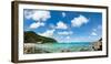 Toursits enjoy the clear water and sun at a beach on the Thai island of Koh Tao, Thailand-Logan Brown-Framed Photographic Print