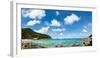 Toursits enjoy the clear water and sun at a beach on the Thai island of Koh Tao, Thailand-Logan Brown-Framed Photographic Print