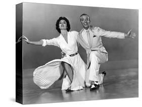 Tous en Scene THE BAND WAGON by VincenteMinnelli with Cyd Charisse and Fred Astaire, 1953 (b/w phot-null-Stretched Canvas