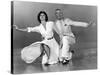 Tous en Scene THE BAND WAGON by VincenteMinnelli with Cyd Charisse and Fred Astaire, 1953 (b/w phot-null-Stretched Canvas