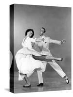 Tous en Scene THE BAND WAGON by VincenteMinnelli with Cyd Charisse and Fred Astaire, 1953 (b/w phot-null-Stretched Canvas