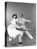 Tous en Scene THE BAND WAGON by VincenteMinnelli with Cyd Charisse and Fred Astaire, 1953 (b/w phot-null-Stretched Canvas