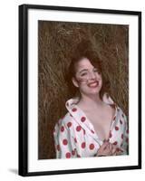 Touseled Pin-Up in Hay-Charles Woof-Framed Photographic Print