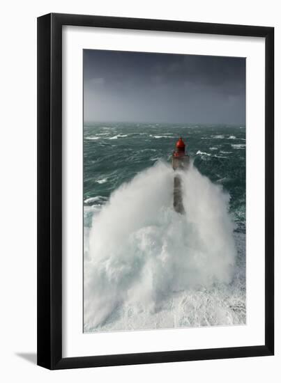 Toute La Force De La Nature Lors Du Passage De La Tempête Ruzica Au Phare De La Jument-Mathieu Rivrin-Framed Photographic Print