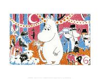 Moomintroll and Snorkmaiden Relaxing in Their Boat-Tove Jansson-Art Print