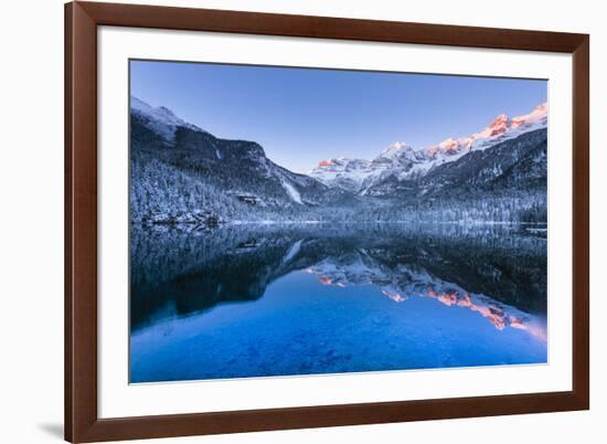 Tovel lake  Europe, Italy, Trentino Alto Adige, Trento district, Tovel valley, Non valley, Tuenno c-ClickAlps-Framed Photographic Print