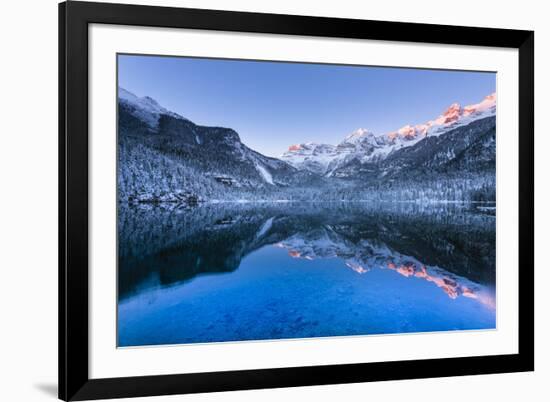 Tovel lake  Europe, Italy, Trentino Alto Adige, Trento district, Tovel valley, Non valley, Tuenno c-ClickAlps-Framed Photographic Print