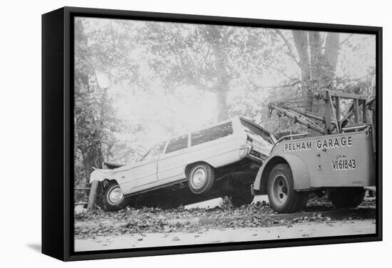Tow Truck Towing Station Wagon-null-Framed Stretched Canvas