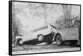 Tow Truck Towing Station Wagon-null-Framed Stretched Canvas