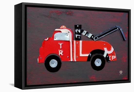 Tow Truck-Design Turnpike-Framed Stretched Canvas