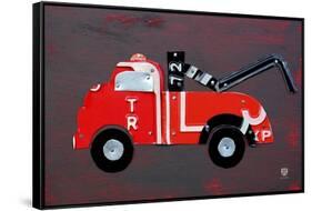 Tow Truck-Design Turnpike-Framed Stretched Canvas