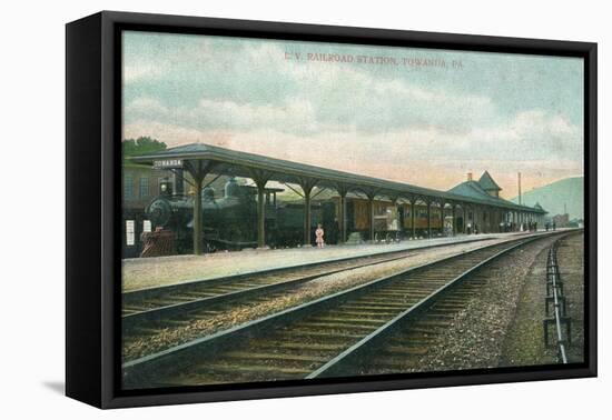 Towanda, Pennsylvania - Lehigh Valley Railroad Station-Lantern Press-Framed Stretched Canvas
