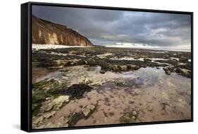 Toward Flamborough Head from Sewerby Rocks, Bridlington, East Riding of Yorkshire, England, UK-Mark Sunderland-Framed Stretched Canvas